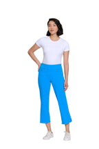 Stretch Denim Crop Pant with Fringe Hem - Plus - Bright Turquoise