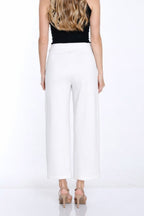 Ponte Wide Leg Crop Pant - White