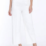 Ponte Wide Leg Crop Pant - White
