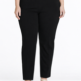Plus Size Black Elastic Waist Ankle Pants