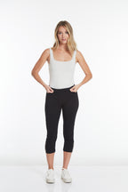 Petite Crop Pant with Real Pockets & Strap Hem Vents - Black