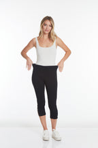 Petite Crop Pant with Real Pockets & Strap Hem Vents - Black