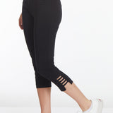 Crop Pant with Real Pockets & Strap Hem Vents - Black