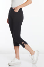 Petite Crop Pant with Real Pockets & Strap Hem Vents - Black