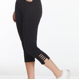 Petite Crop Pant with Real Pockets & Strap Hem Vents - Black