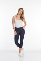 Crop Jean with Real Pockets & Strap Hem Vents - Denim