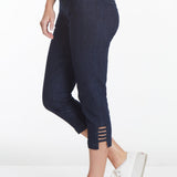 Crop Jean with Real Pockets & Strap Hem Vents - Denim