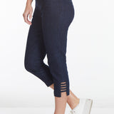 Petite Crop Jean with Real Pockets & Strap Hem Vents - Denim