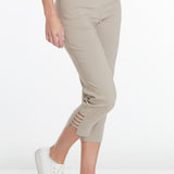 Crop Pant with Real Pockets & Strap Hem Vents - Stone