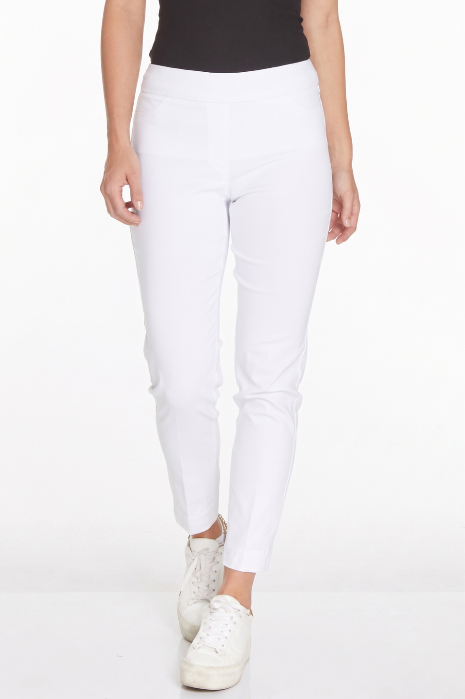 Pull-On White Ankle Pant