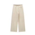 Hxao Pleated Wide-Leg Lace-Up Trousers