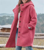 Colette Hooded Wool Cardigan Coat