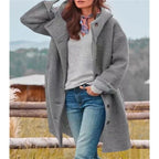 Colette Hooded Wool Cardigan Coat