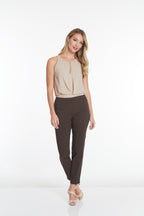 Pull On Ankle Pants - Chocolate Brown