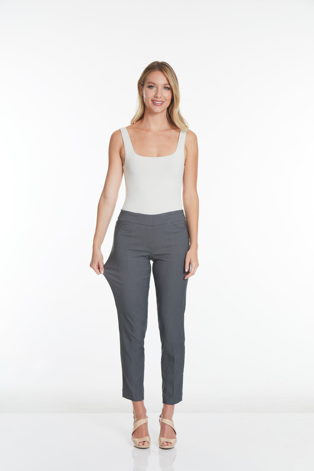 Pull-On Charcoal Ankle Pant