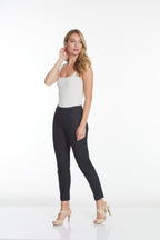 Pull-On Black Denim Ankle Pants