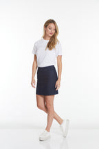 Pull On Denim Skort With Pockets