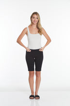 Pull On Black Walking Shorts With Pockets