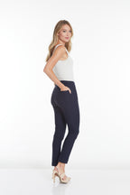 Solid Fine Line Twill Ankle Pant - Midnight Blue