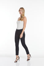 Pull-On Solid Fine Line Twill Ankle Pant - Black