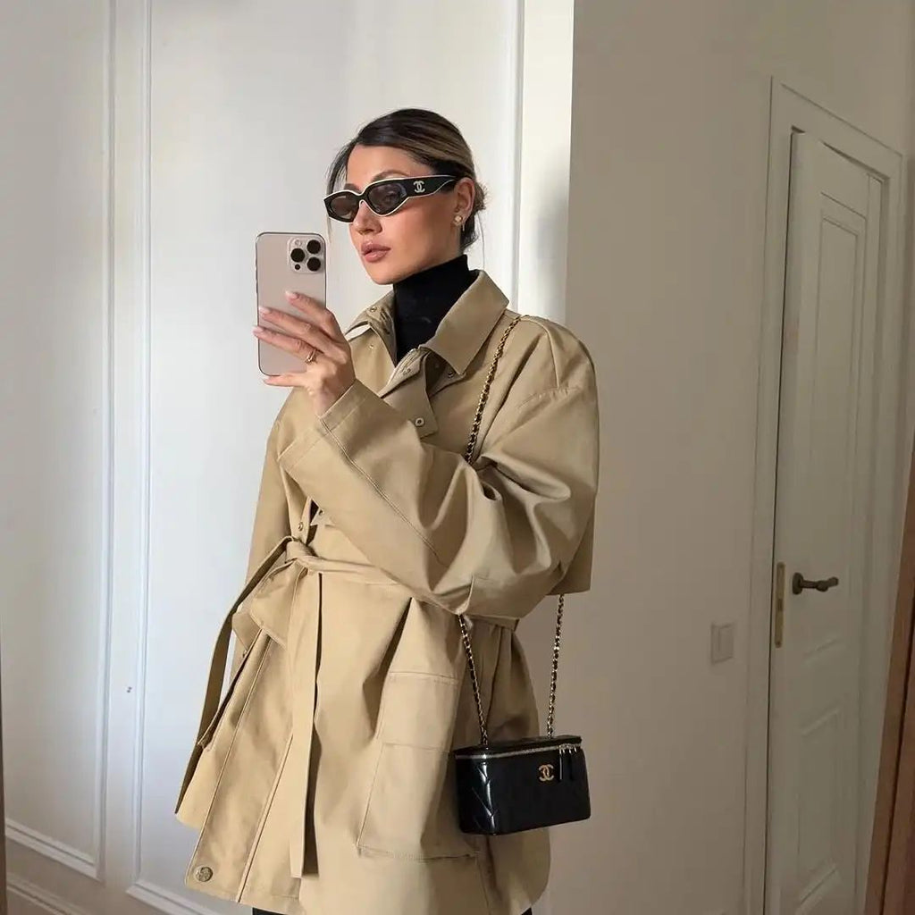Rowan Belted Khaki Trench Coat