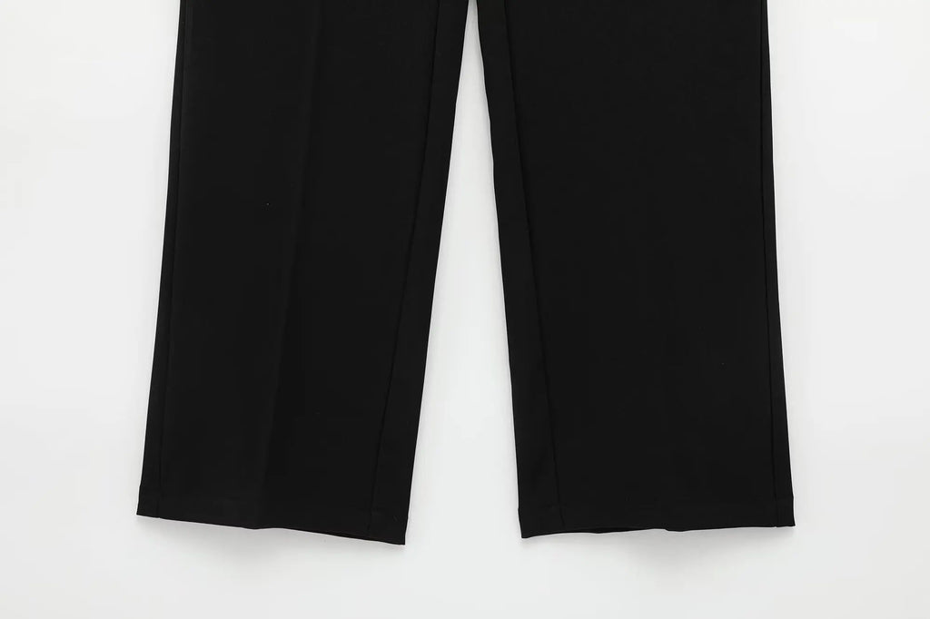 Noelle Zip-Front Wide-Leg Set