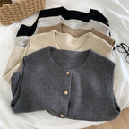Sienna Gold-Button Knit Vest
