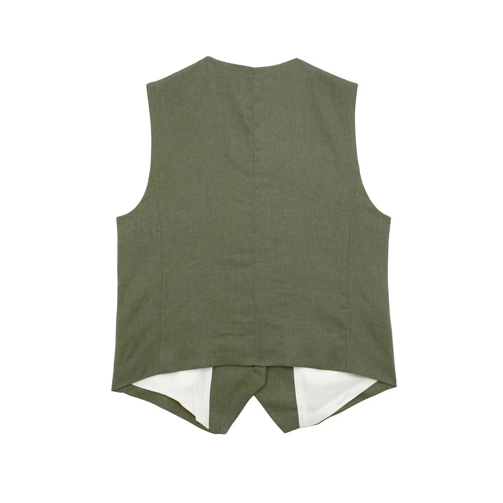 Piper Slim V-Neck Vest & Pleated Shorts Set