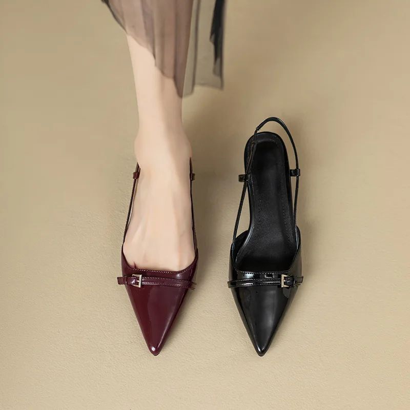 Colette Wine Patent Slingback Pumps