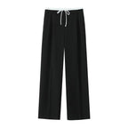 Hxao Pleated Wide-Leg Lace-Up Trousers