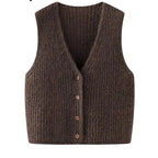 Hazel Relaxed V-Neck Knit Vest