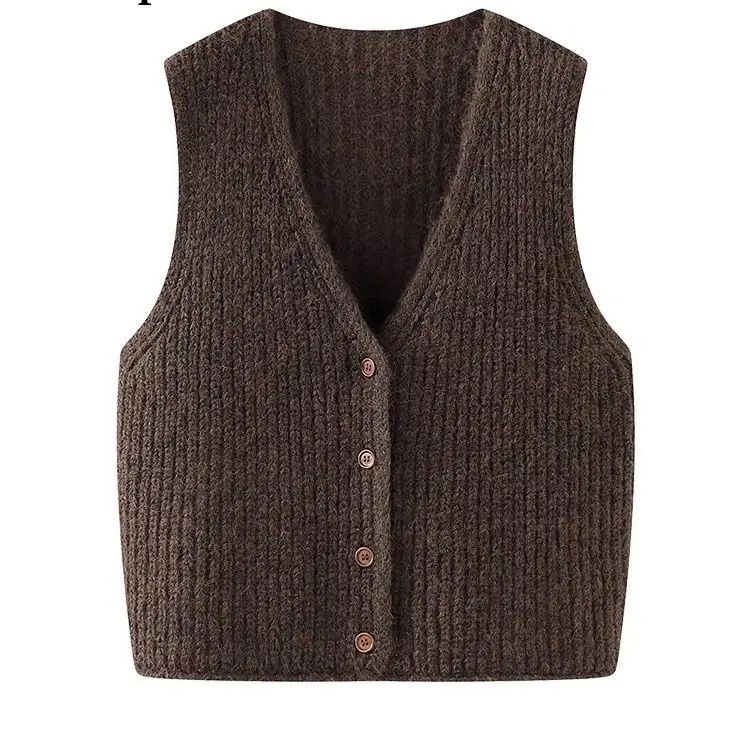 Hazel Relaxed V-Neck Knit Vest