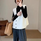 Hazel Relaxed V-Neck Knit Vest