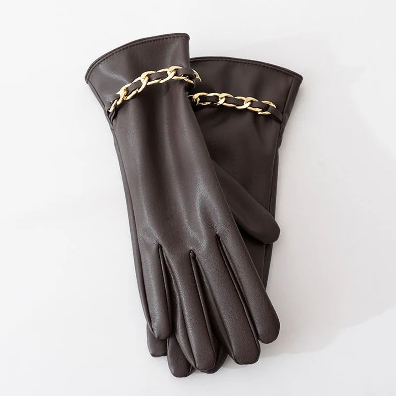 Camille Chain-Detail Touchscreen Gloves