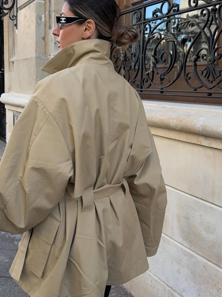 Rowan Belted Khaki Trench Coat