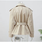 Senhora cor sólida rendas até jaqueta elegante chique manga comprida lapela botão solto casaco outono estilo rua nova jaqueta outerwear 2025