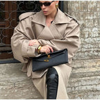 Senhora cor sólida rendas até jaqueta elegante chique manga comprida lapela botão solto casaco outono estilo rua nova jaqueta outerwear 2025