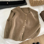 Sienna Gold-Button Knit Vest