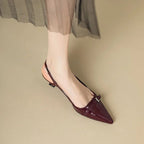 Colette Wine Patent Slingback Pumps