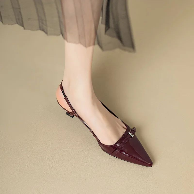 Colette Wine Patent Slingback Pumps