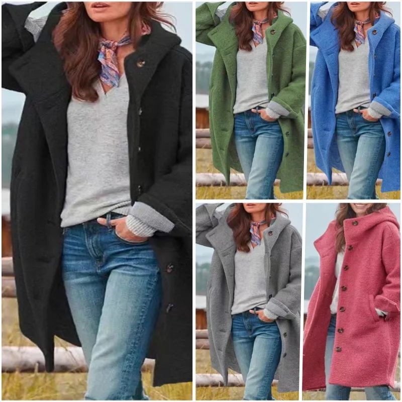 Colette Hooded Wool Cardigan Coat