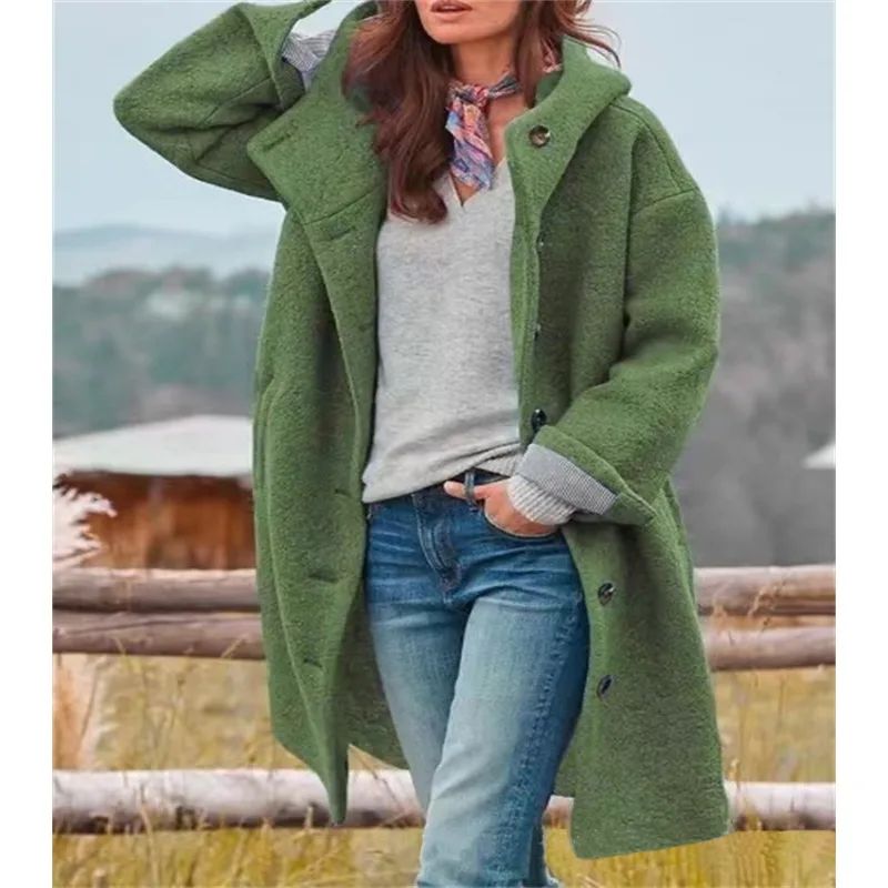 Colette Hooded Wool Cardigan Coat