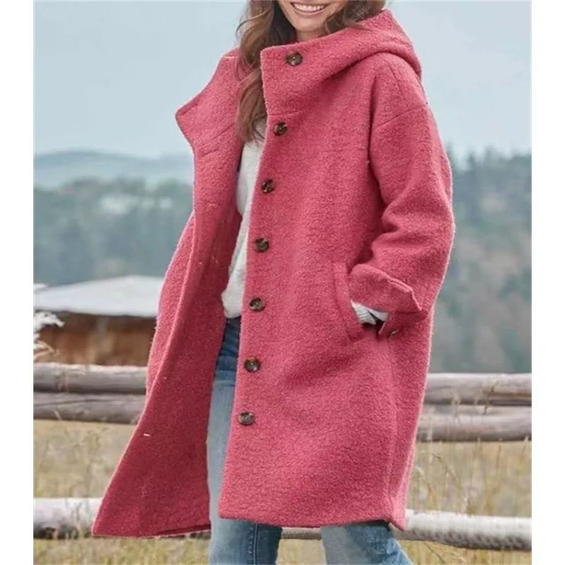Colette Hooded Wool Cardigan Coat