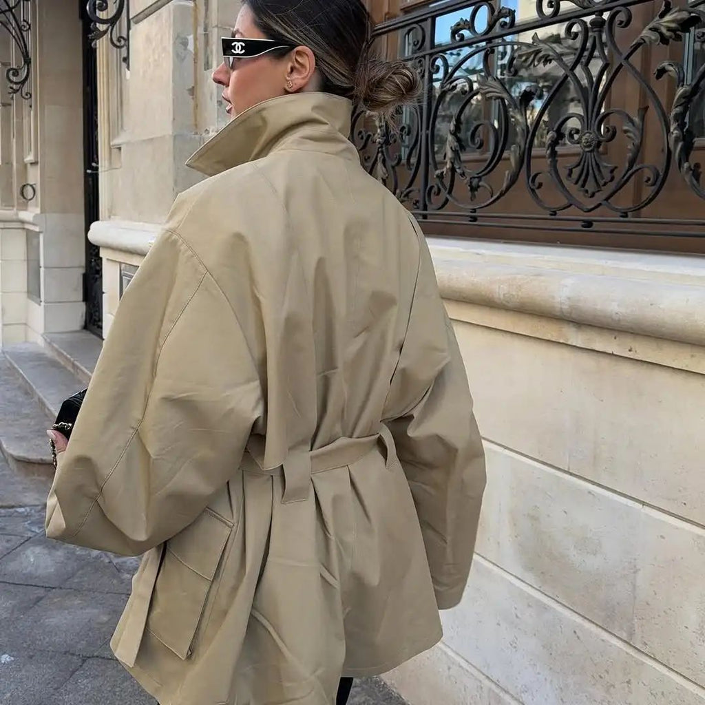 Rowan Belted Khaki Trench Coat