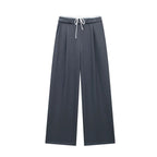Hxao Pleated Wide-Leg Lace-Up Trousers