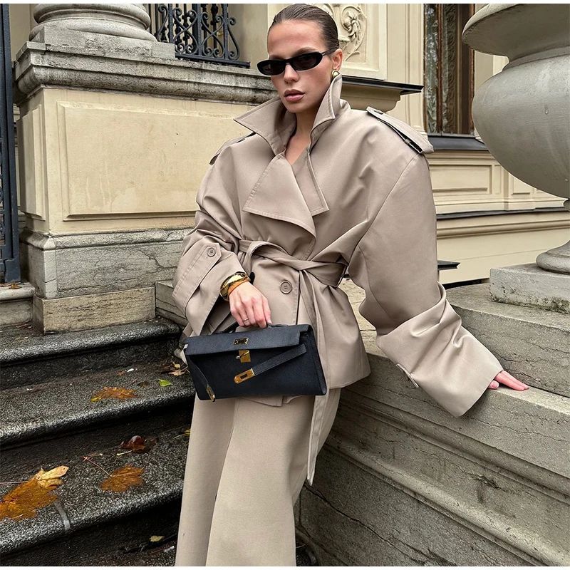 Senhora cor sólida rendas até jaqueta elegante chique manga comprida lapela botão solto casaco outono estilo rua nova jaqueta outerwear 2025