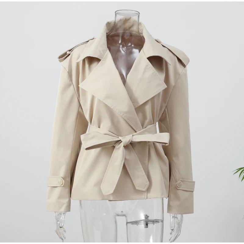 Senhora cor sólida rendas até jaqueta elegante chique manga comprida lapela botão solto casaco outono estilo rua nova jaqueta outerwear 2025