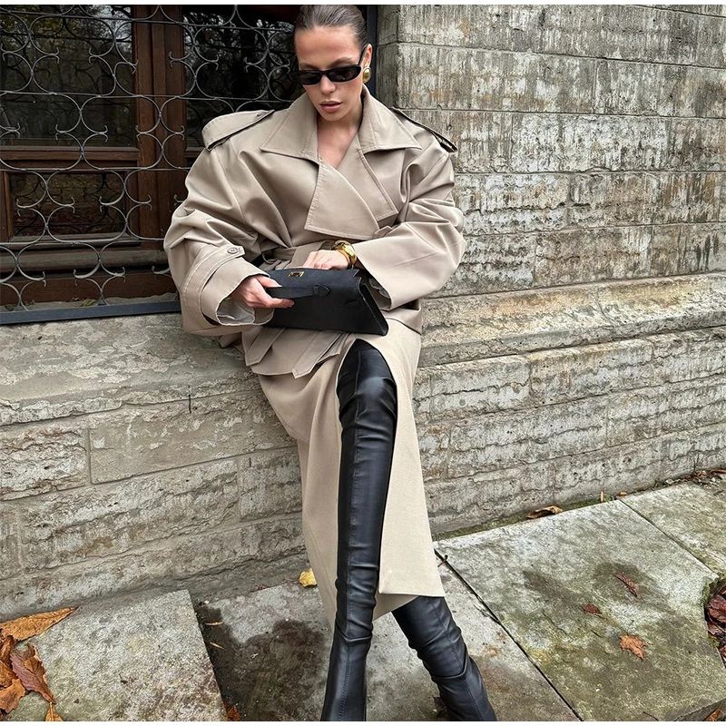 Senhora cor sólida rendas até jaqueta elegante chique manga comprida lapela botão solto casaco outono estilo rua nova jaqueta outerwear 2025