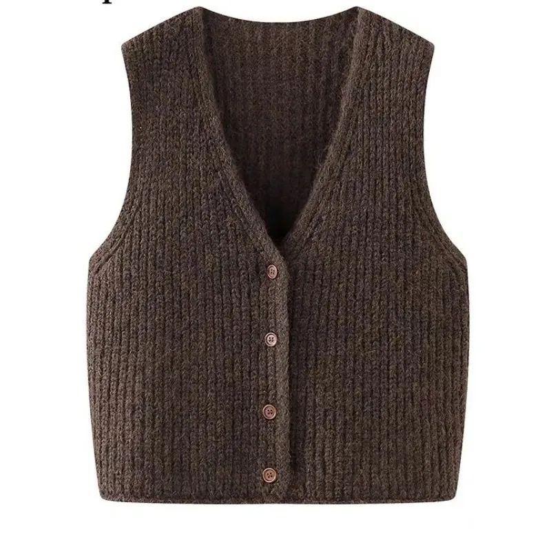 Hazel Relaxed V-Neck Knit Vest