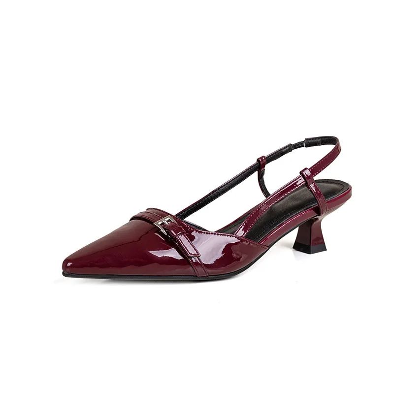 Colette Wine Patent Slingback Pumps